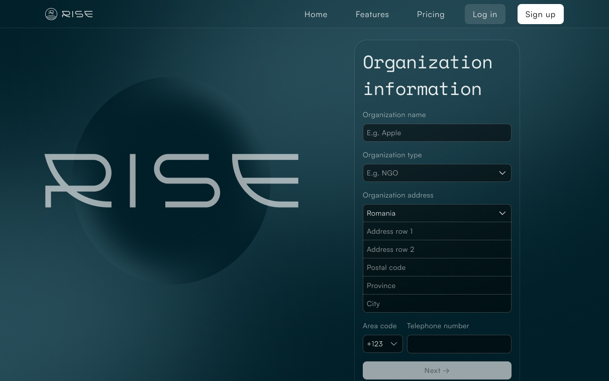 RISE interface screen 7
